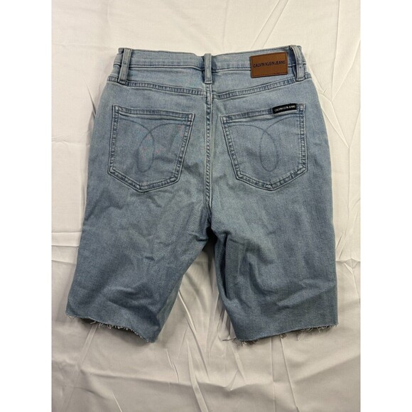 Calvin Klein Jeans Short Womens Size 25 Bermuda High Rise Blue Distressed NWT - Picture 5 of 7